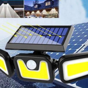 Alternative view of 100 LED COB solarna stenska svetilka s senzorjem gibanja 2400mAh IP67 daljinec