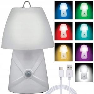 LED RGB aku. nočna namizna ročna svetilka s senzorjem gibanja USB bela