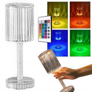 LEDsvet.si 31 LED RGB aku. namizna kristalna svetilka USB daljinec