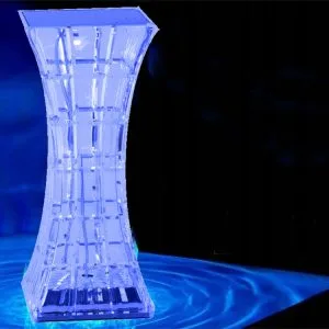 Rechargeable rectangular crystal LED RGB table lamp