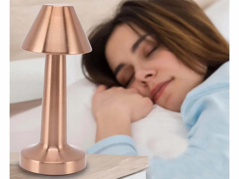 Metal copper LED touch table lamp, 3 colors, USB