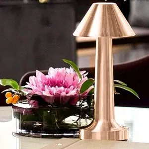 Copper Rechargeable LED Touch Table Lamp with 3 Colors