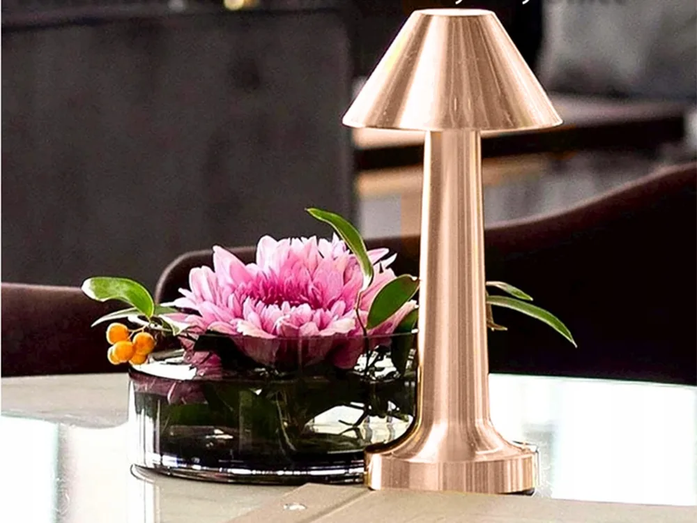 Copper Rechargeable LED Touch Table Lamp with 3 Colors