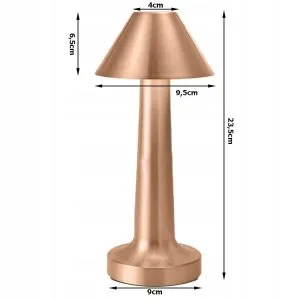 Copper Metal LED Touch Table Lamp