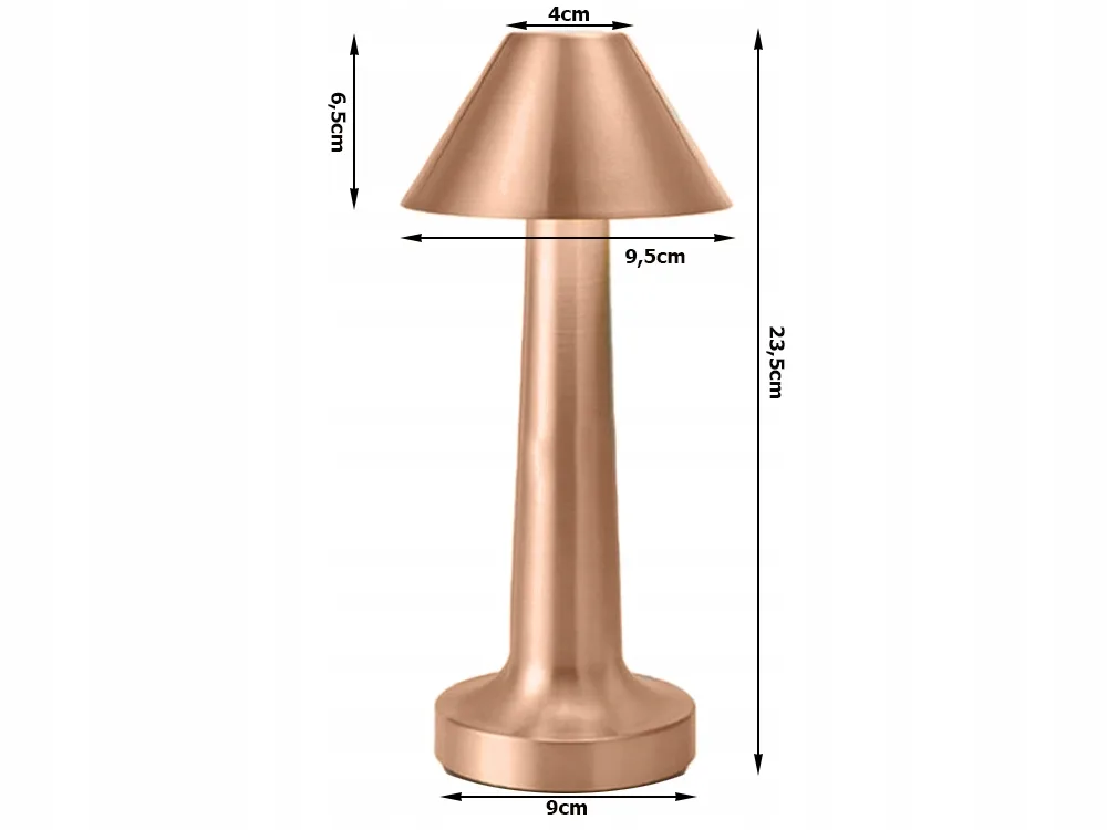 Copper Metal LED Touch Table Lamp