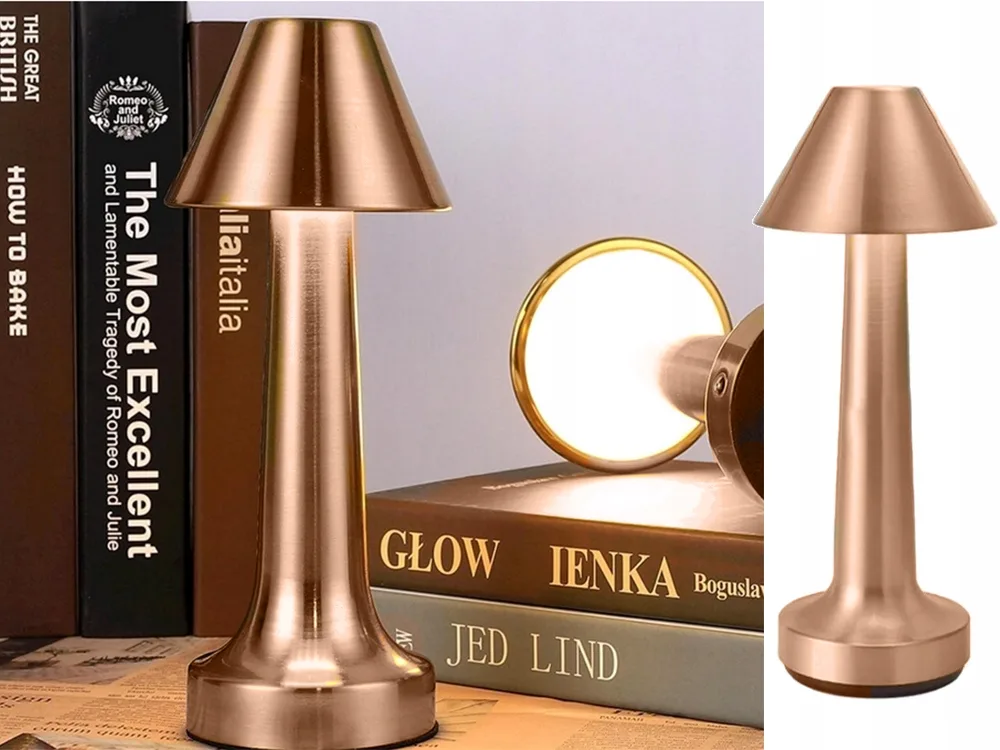 Rechargeable Copper LED Touch Table Lamp
