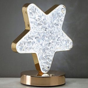 Alternative view of LED RGB aku. kristalna dekorativna nočna svetilka USB 17cm zvezda