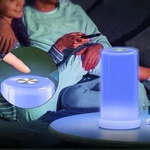 Alternative view of LED RGB aku. namizna nočna lučka USB touch bela
