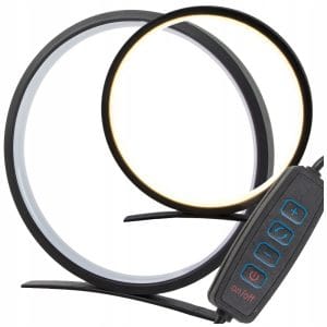 LEDsvet.si 27 LED okrogla namizna svetilka 3 barve svetlobe USB 26cm črna