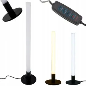 LEDsvet.si 77 LED vertikalna namizna svetilka 3 barve svetlobe USB 40cm črna