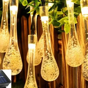Alternative view of LED 50 toplo bela zunanja solarna dekorativna girlanda sveč 8 funkcij