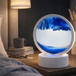 USB LED RGB 3D namizna steklena peščena slika 19cm modra 14 USB LED RGB 3D namizna steklena peščena slika 19cm modra
