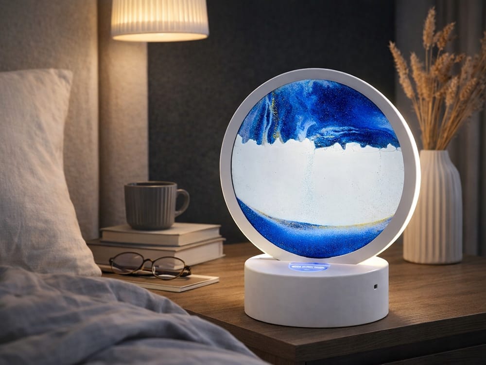 USB LED RGB 3D namizna steklena peščena slika 19cm modra 6 USB LED RGB 3D namizna steklena peščena slika 19cm modra - slika 4