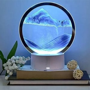 USB LED RGB 3D namizna steklena peščena slika 19cm modra 15 USB LED RGB 3D namizna steklena peščena slika 19cm modra