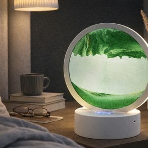 Alternative view of USB LED RGB 3D namizna steklena peščena slika 19cm zelena
