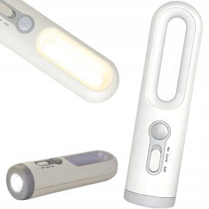 LEDsvet.si 23 LED aku. nočna ročna svetilka s senzorjem gibanja USB bela