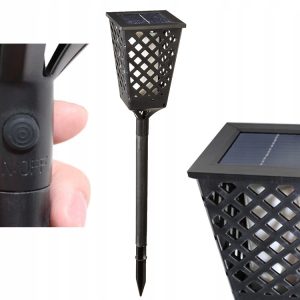 Solarna vrtna talna LED svetilka z učinkom gorečega plemena 107cm