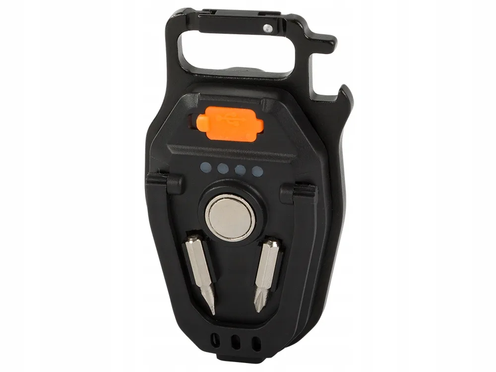 Compact rechargeable 3-in-1 COB LED flashlight, opener, screwdriver, pendant