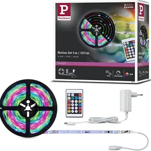 Svetleči RGB LED trak navit na kolutu z daljinskim upravljalnikom ob strani