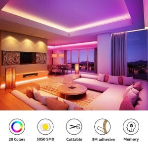 Dva zvitka LED traku RGB s krmilnikom in daljinskim upravljalnikom
