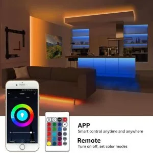WIFI 5m Set LED strip RGB IP65 - waterproof 12 Smartphone shows app to control colorful waterproof LED grass