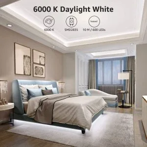 10m Set white 6000K LED strip IP20 + dimmer 10 Luminous LED strip in a reel with included dimmer and power supply