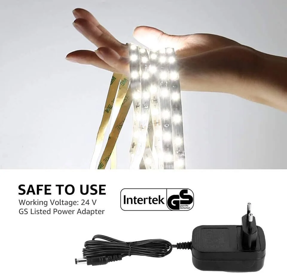 10m Set white 6000K LED strip IP20 + dimmer 7 Luminous LED strip wound on a reel with included power supply and dimmer