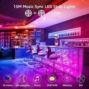 Dva zvitka LED traku RGB s krmilnikom in daljinskim upravljalnikom
