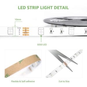 Two rolls of RGB LED strip lights with power adapter and remote