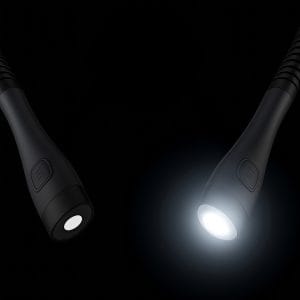 Upogljiva LED COB bralna svetilka za vrat s črnim ohišjem