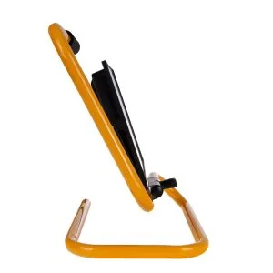 Projecteur LED portable noir pour chantier, avec support et poignée jaunes