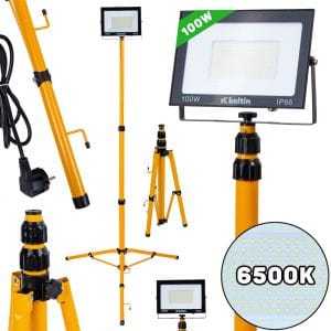 Prenosni 100W SMD LED gradbeni reflektor na stativu 6500K za osvetlitev delovišča