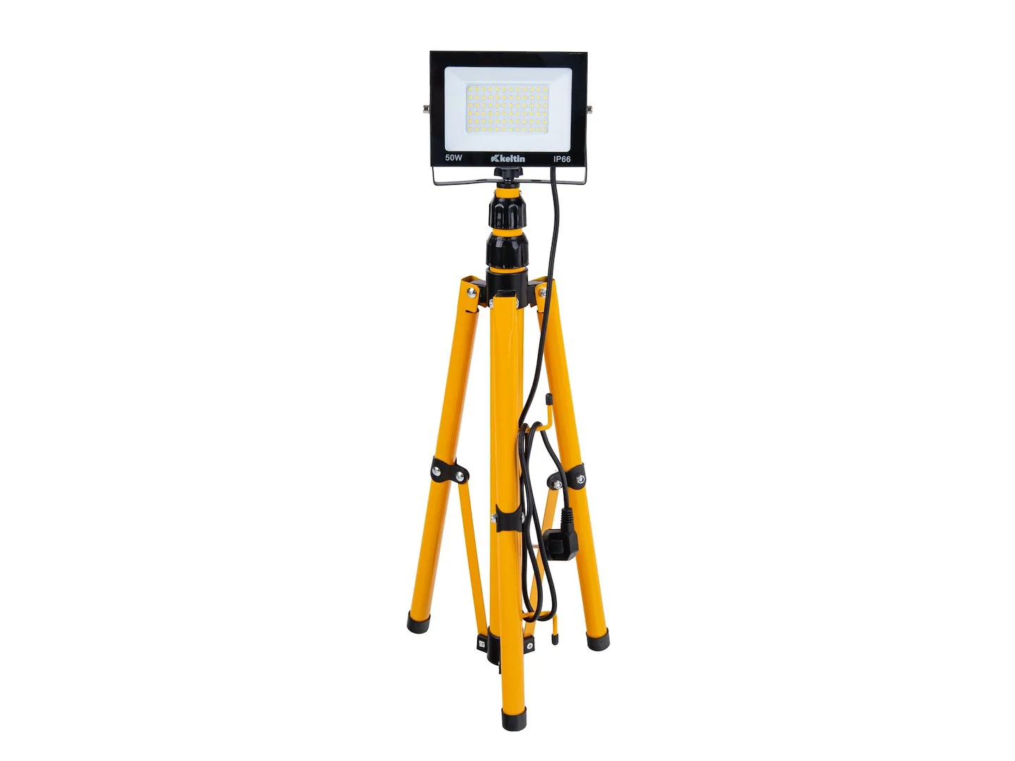 Ayarlanabilir sarı tripod üzerinde parlak 50W LED inşaat spot ışığı